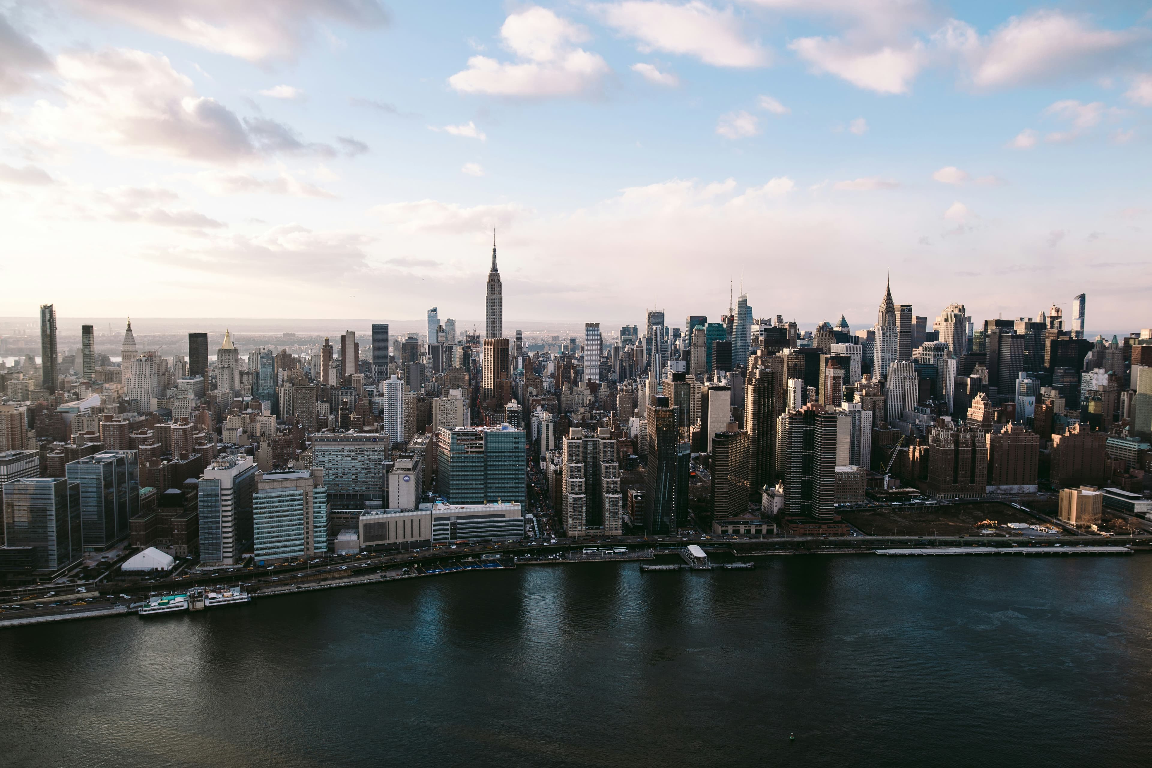 Manhattan skyline in monochrome